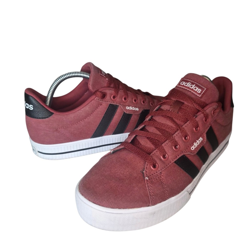 Adidas Daily 3.0 Mens 8.5 Legacy Red Black Canvas Skate Shoes FW7034